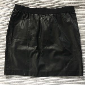 BLACK LEATHER SKIRT